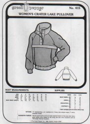 415 416 CRATER LAKE INSULATED PULLOVER JACKET PATTERN 6-18,34-48